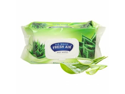 Fresh Air vlhčené ubrousky s vůní aloe vera a klipem 100 ks