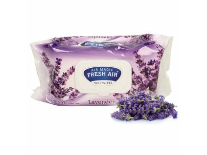 Fresh Air vlhčené ubrousky s vůní levandule a klipem 100 ks