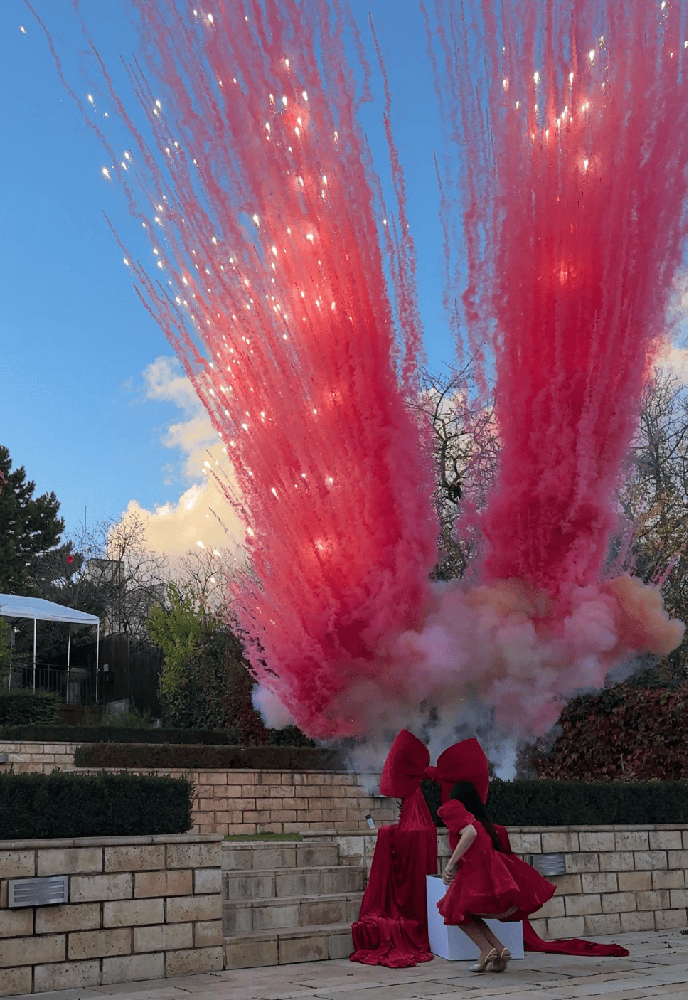 Červený dymový efekt