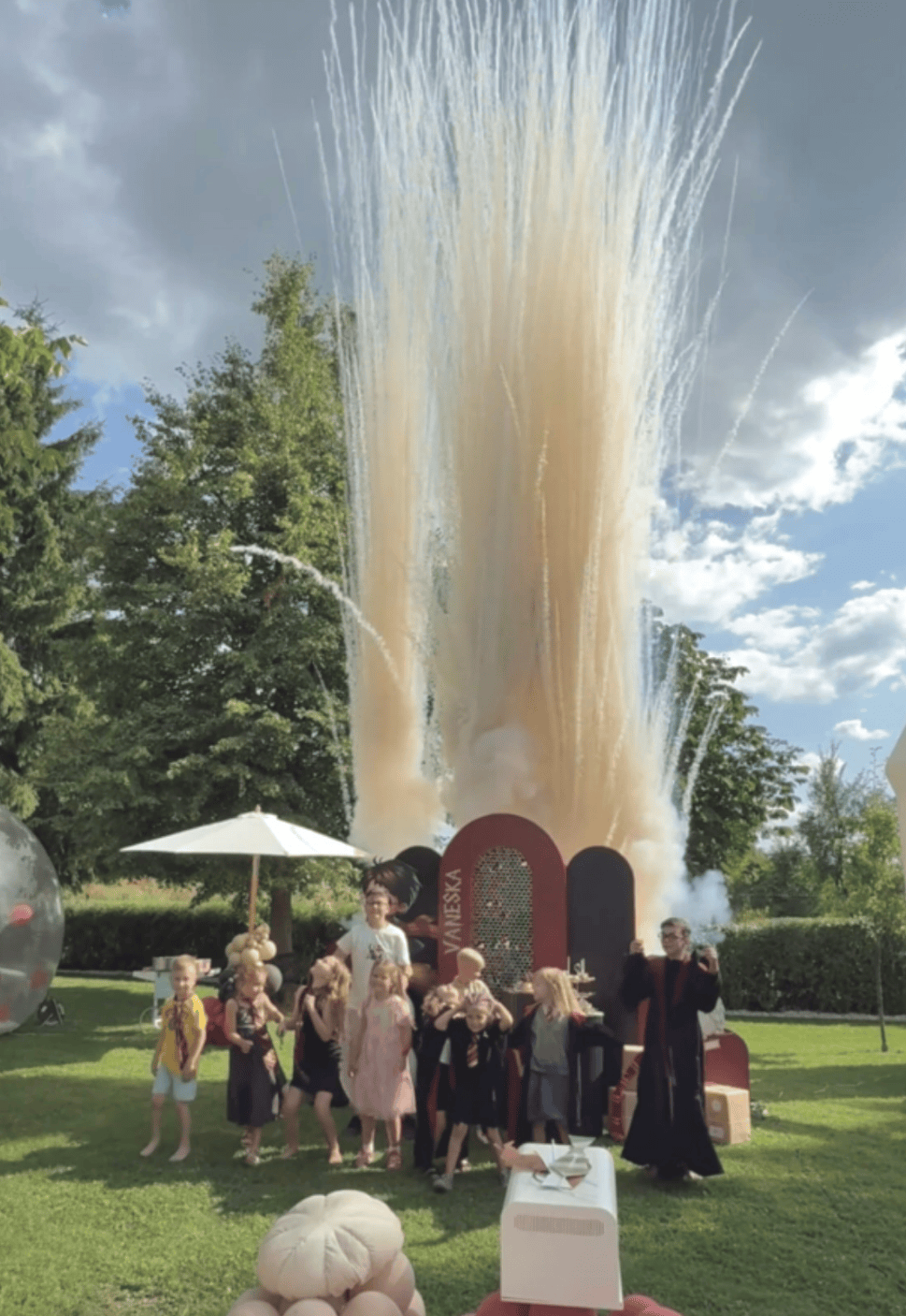 Dymový efekt biely detská oslava