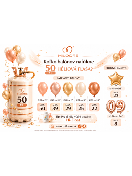 helium na 50 balonikov