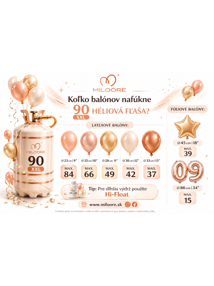 helium na 90 balonikov