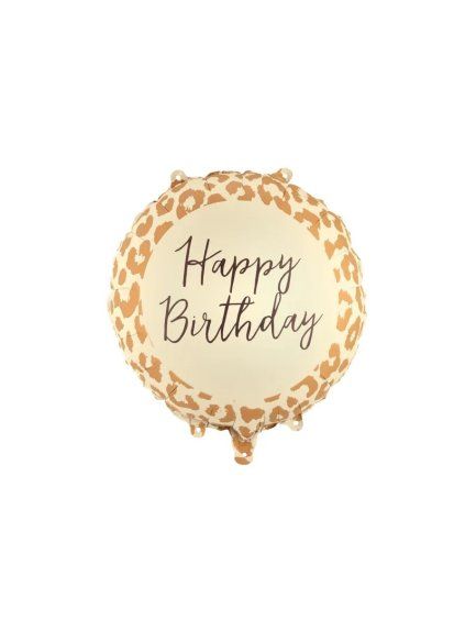 Foil balloon tablet ''Happy Birthday'' with leopard print