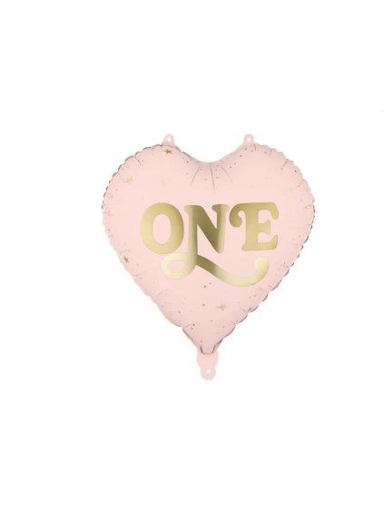Foil balloon Heart ''One'', 45 cm, light pink