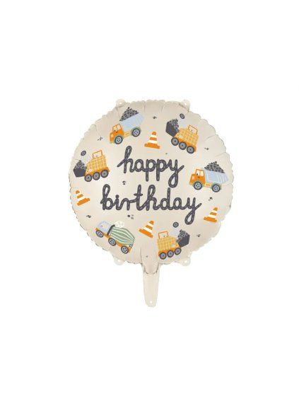 Foil balloon Construction vehicles, 45 cm