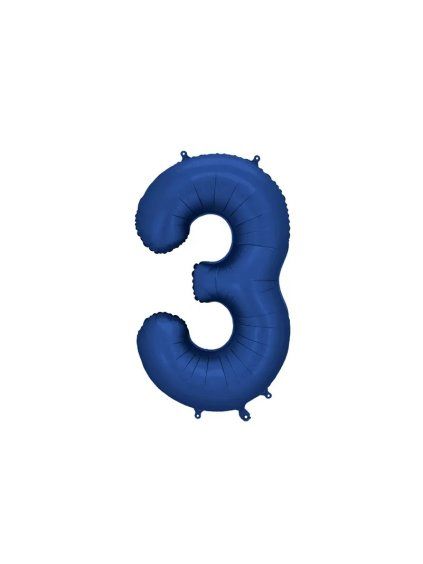 Foil Balloon Number '3', 86cm, navy