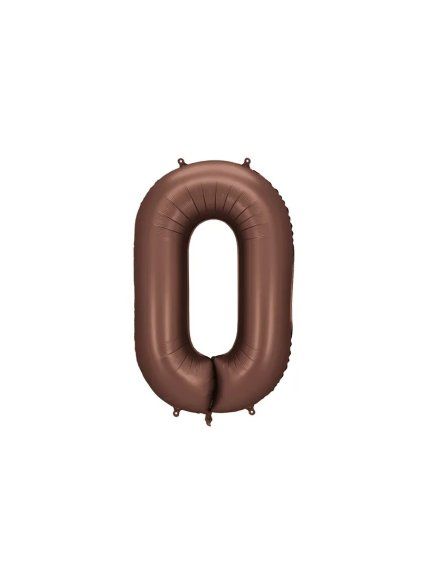 Foil Balloon Number ''0'', 86 cm, mocha