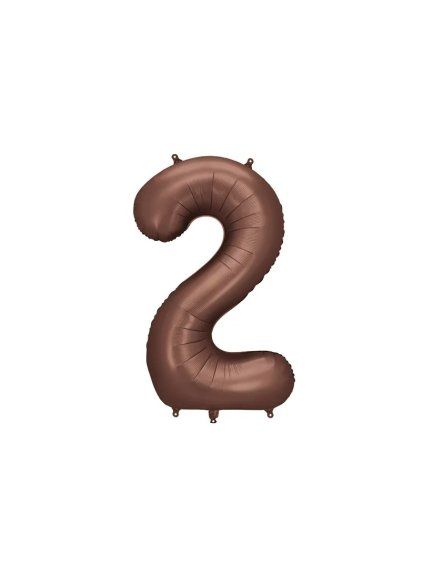 Foil Balloon Number ''2'', 86 cm, mocha