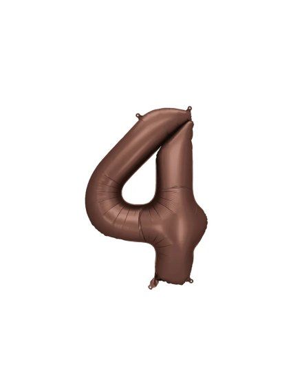 Foil Balloon Number ''4'', 86 cm, mocha
