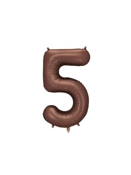 Foil Balloon Number ''5'', 86 cm, mocha