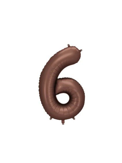 Foil Balloon Number ''6'', 86 cm, mocha