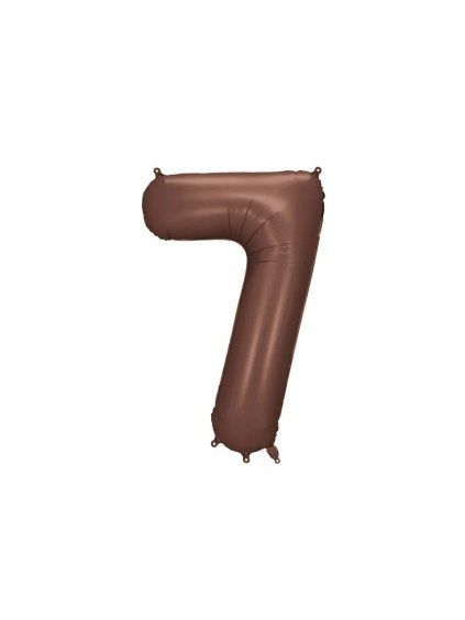 Foil Balloon Number ''7'', 86 cm, mocha