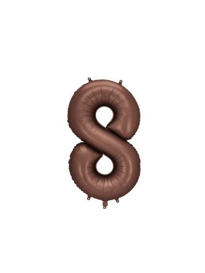 Foil Balloon Number ''8'', 86 cm, mocha