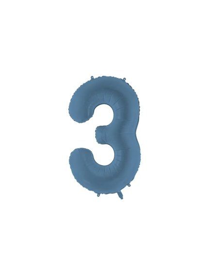 Foil Balloon Number ''3'', 86cm, navy blue
