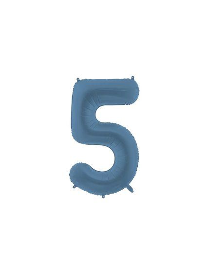 Foil Balloon Number ''5'', 86cm, navy blue