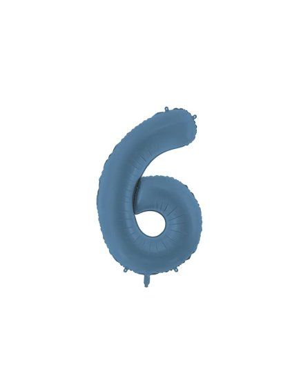 Foil Balloon Number ''6'', 86cm, navy blue