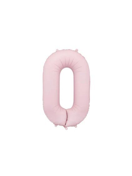 Foil Balloon Number ''0'', 86cm, light pink