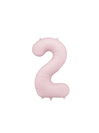 Foil Balloon Number ''2'', 86cm, light pink