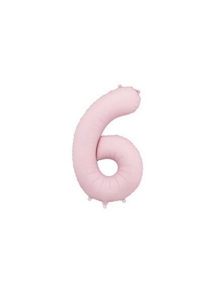 Foil Balloon Number ''6'', 86cm, light pink