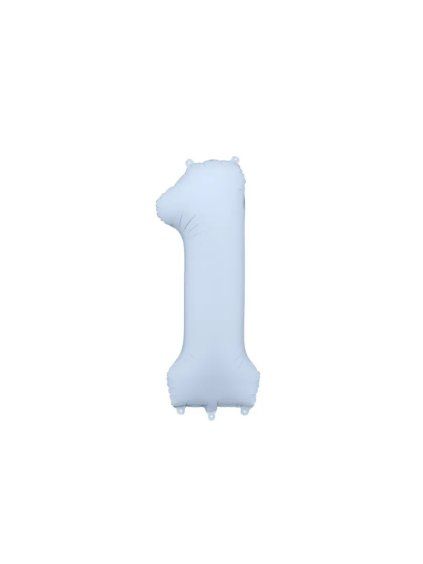 Foil Balloon Number ''1'', 86cm, misty blue