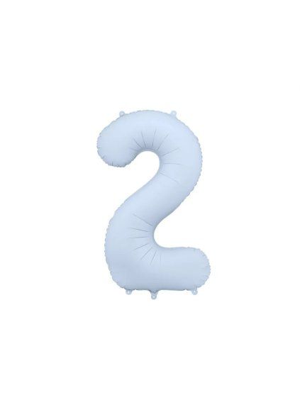 Foil Balloon Number ''2'', 86cm, misty blue