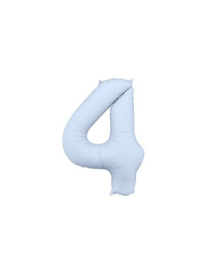 Foil Balloon Number ''4'', 86cm, misty blue