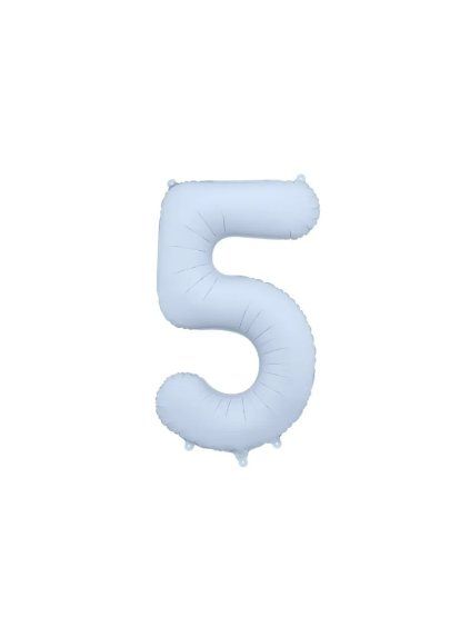 Foil Balloon Number ''5'', 86cm, misty blue