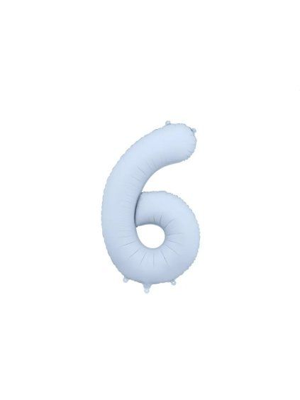 Foil Balloon Number ''6'', 86cm, misty blue
