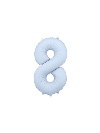 Foil Balloon Number ''8'', 86cm, misty blue