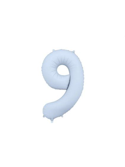 Foil Balloon Number ''9'', 86cm, misty blue