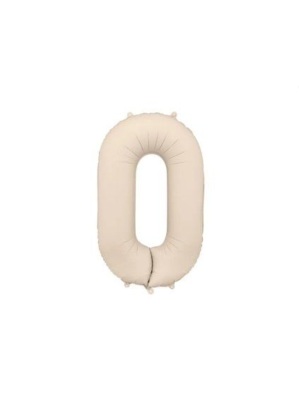 Foil Balloon Number ''0'', 86cm, light beige