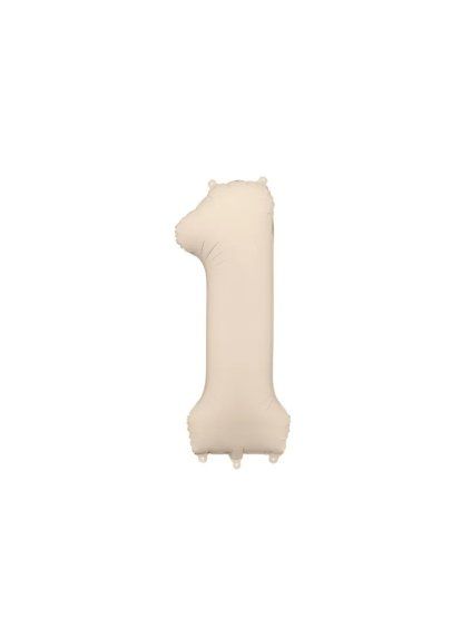 Foil Balloon Number ''1'', 86cm, light beige
