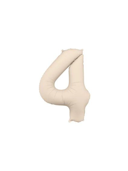 Foil Balloon Number ''4'', 86cm, light beige