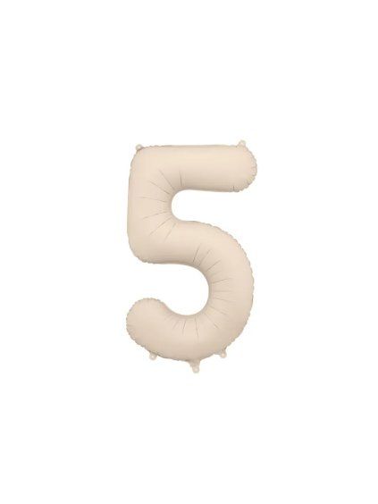 Foil Balloon Number ''5'', 86cm, light beige