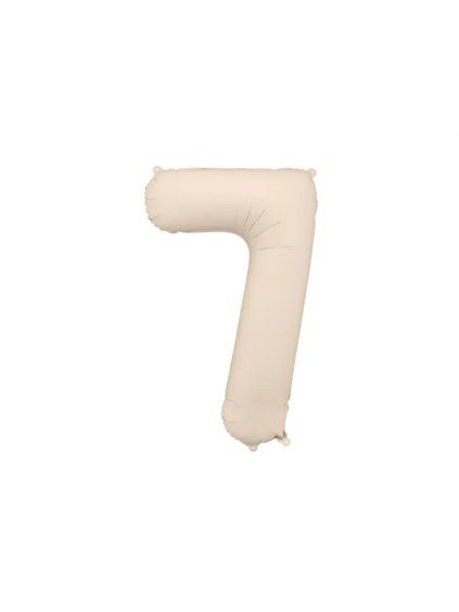 Foil Balloon Number ''7'', 86cm, light beige