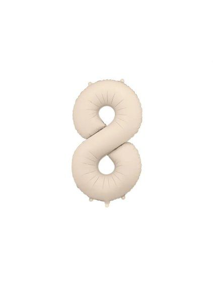 Foil Balloon Number ''8'', 86cm, light beige