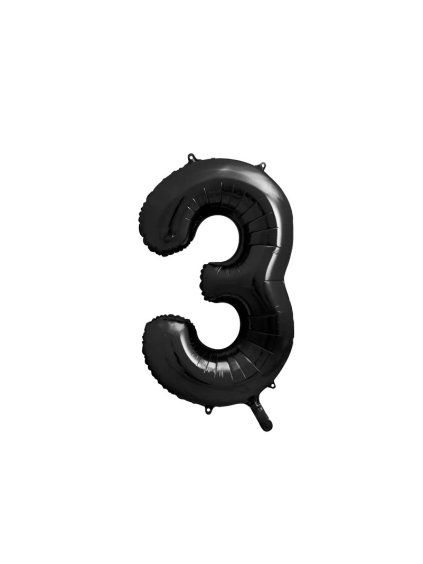 Foil Balloon Number ''3'', 86cm, black