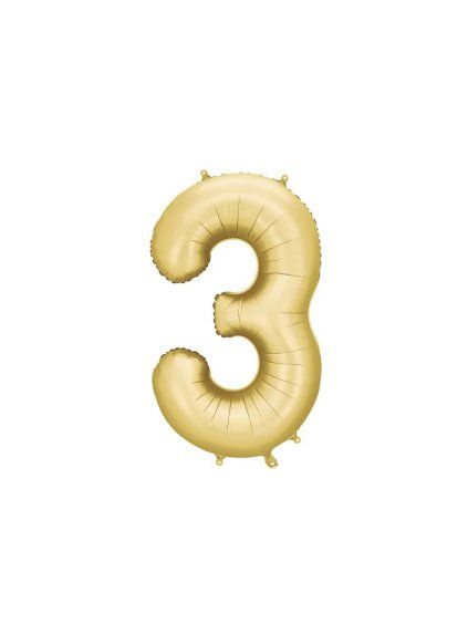 Foil Balloon Number '3', 86 cm, gold
