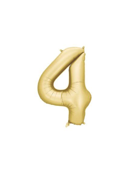 Foil Balloon Number '4', 86 cm, gold