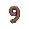Foil Balloon Number ''9'', 86 cm, mocha