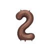 Foil Balloon Number ''2'', 86 cm, mocha