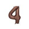 Foil Balloon Number ''4'', 86 cm, mocha