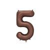 Foil Balloon Number ''5'', 86 cm, mocha
