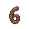 Foil Balloon Number ''6'', 86 cm, mocha
