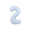 Foil Balloon Number ''2'', 86cm, misty blue