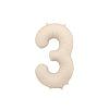 Foil Balloon Number ''3'', 86cm, light beige