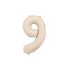 Foil Balloon Number ''9'', 86cm, light beige