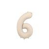 Foil Balloon Number ''6'', 86cm, light beige