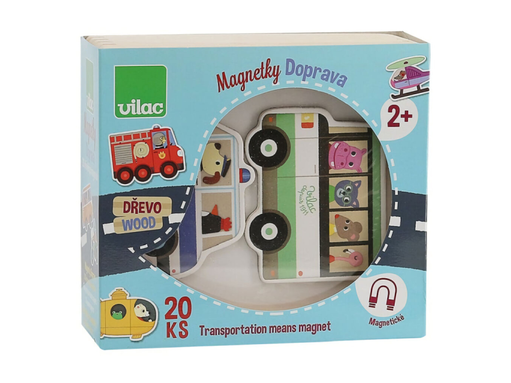 Drevené magnetky doprava 20ks1