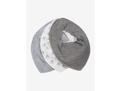 Fixoni podbradníky Bandana Bibs 3-balenie - Grey melange Miloty